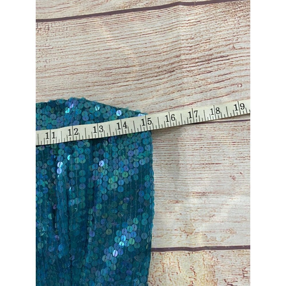 Vintage 1980's Rare Jeanette For St Martin Blue Sequin Strapless Dress - 6 - Picture 9 of 12